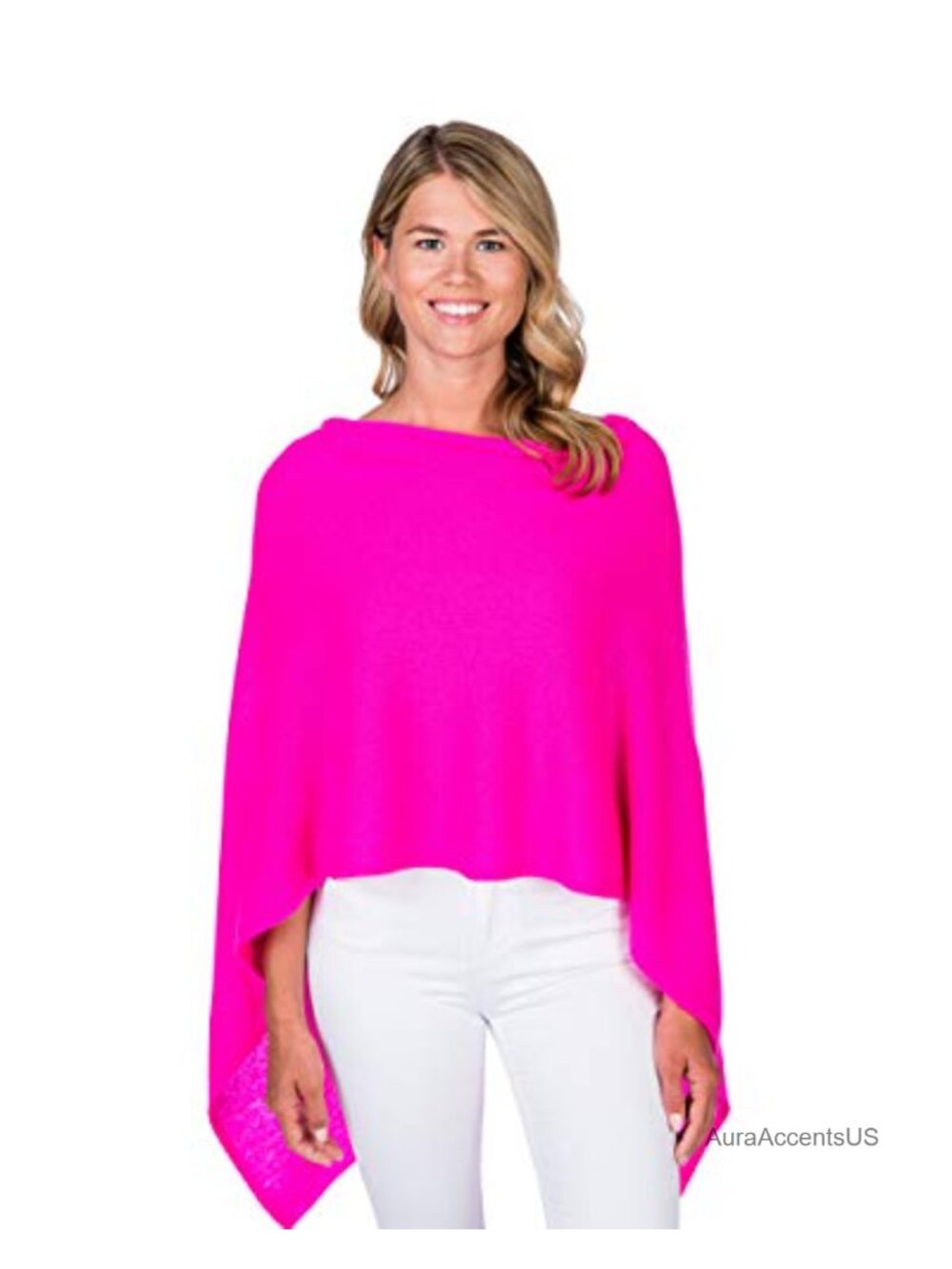 100% Cashmere Dress Topper Poncho Wrap One Size